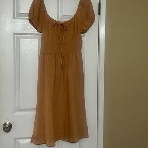 Tan Milk Maid Cotton Dress